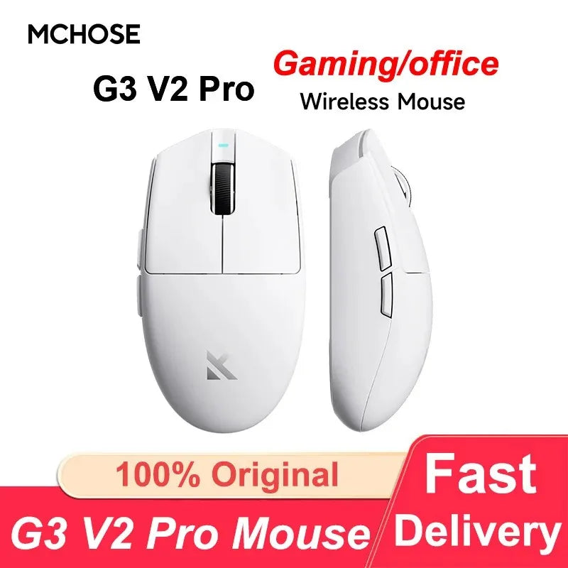 MCHOSE G3 V2 Pro Professional Game Three Mode Mouse PAW3395 26000DPI Polling Rate 59g Ultra Light Office Mouse 800mAh