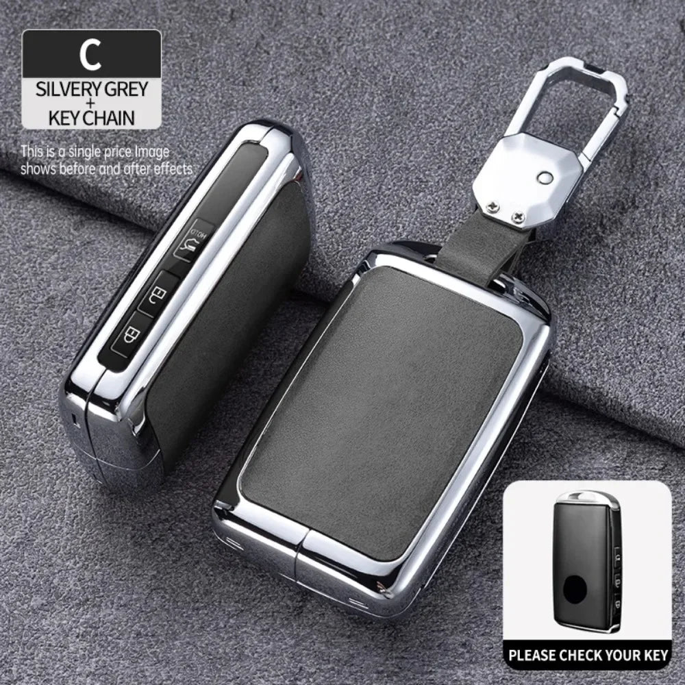 Zinc Alloy Leather Smart Car Key Fob Case Cover Chain Remote Shell Holder Protector for Mazda 3 6 CX3 CX30 CX5 CX8 CX9 CX50 CX60