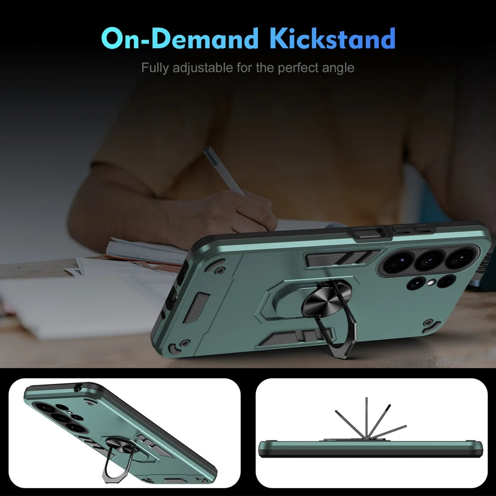 Armor Shockproof Lens Protect Phone Case For Samsung Galaxy S26 Ultra S 26 Plus S26 5G Finger Ring Holder Magnetic Cover