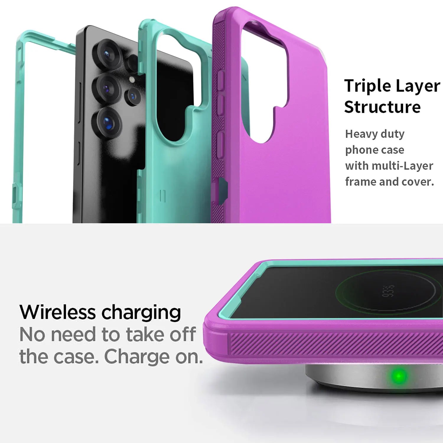 For Samsung Galaxy S25/S25 Plus/S25 Ultra/S25 FE/S25 Edge Phone Case Shockproof Heavy Duty Hybrid Rugged Cover With Belt Clip