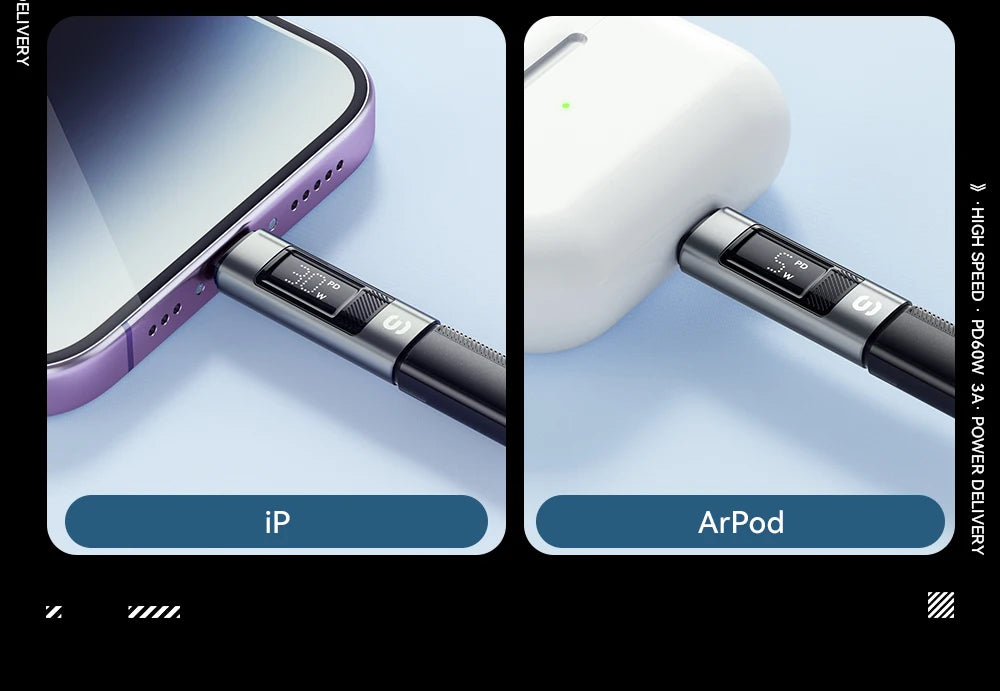 Essager Type C to Lighting OTG Adapter Digital Display Fast Charging Type-C Female To Lightning Male Connector For iPhone 15 14