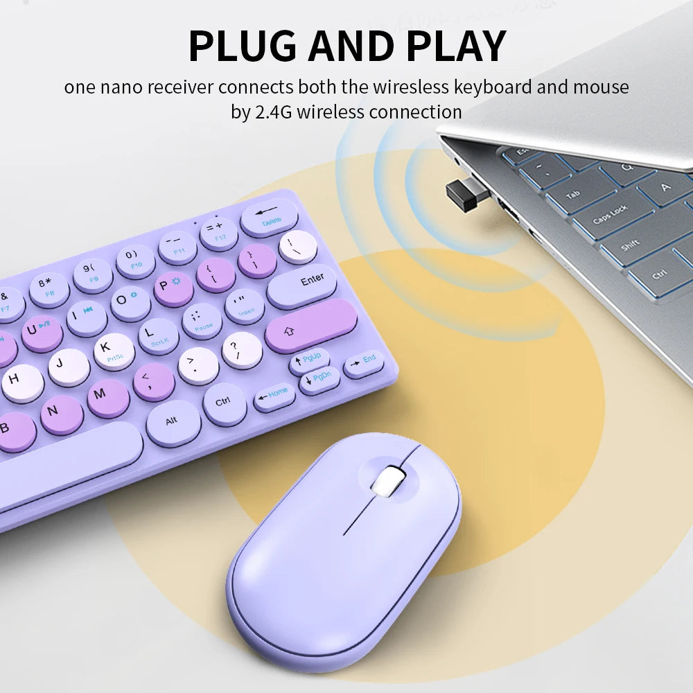 2.4G Wireless Keyboard and Mouse Combo Battery Power Bluetooth Keyboard and Mouse Set for Laptop for Ipad Cell Phone Tablet