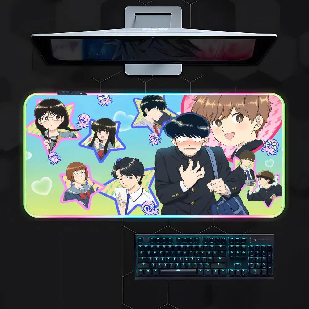 Go For It, Nakamura-kun Mouse Pad Gamer Luminescence Led Mouse Pad Gaming Table Rgb Deskmat Keyboard Pc Mousepad