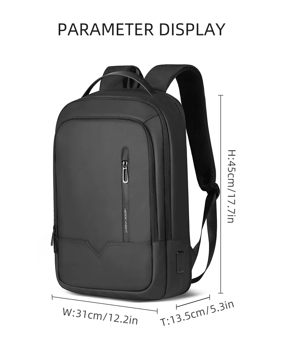 Heroic Knight Slim Man Laptop Backpack Waterproof School Bag With USB Charging For Boys Teenagers Luxury Backpack Men On Work