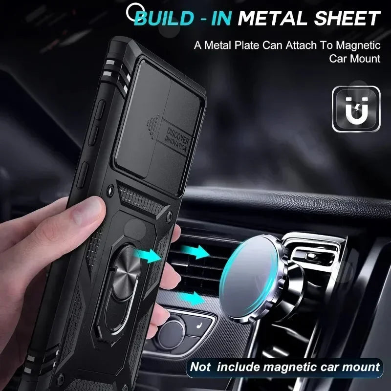Case For Samsung S26 Ultra S25 S24 S23 Plus S25 FE A57 A56 A37 A36 A17 A16 5G Heavy Duty with Camera 360 Degree Kickstand Cover