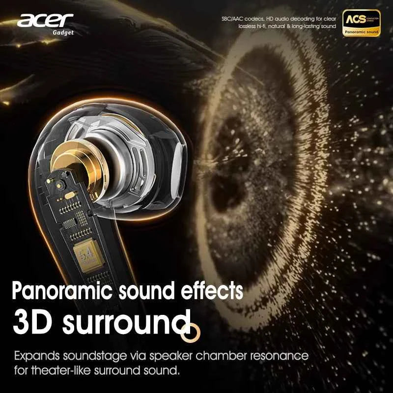 [Official Acer Product] Ohr554 New Wireless Bluetooth Headphones In-Ear Design Comfortable for Wearing Sports Running Calls Noise Reduction Stereo Sound Quality