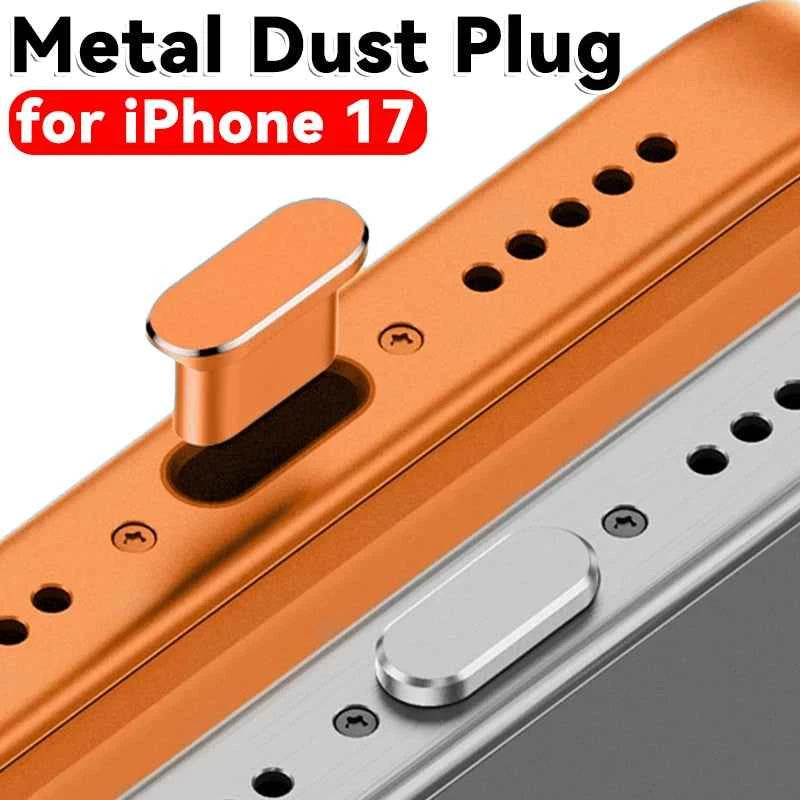 1-5Pcs Metal USB Type C Dust Plug for iPhone 17 Pro Max Air 17PM Mobile Phone Type-C Charging Port Protector Cover Cap Stopper