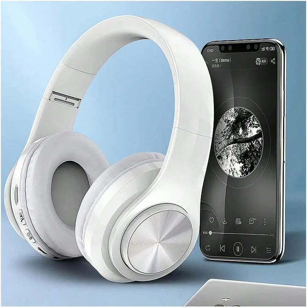 Bluetooth 5.3 Over-Ear Headphones, Active Noise Reduction, Subwoofer Bass, LED Light Design, Foldable Portable Wireless Headset for Gaming, Music, Sports, Phones & Computers