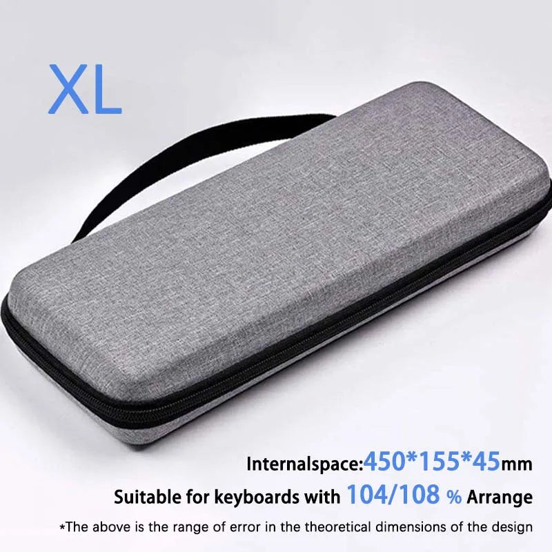 Dustproof Water-Resistant Mechanical Keyboard Case Storage Bag - EVA Hard Shell Fits 61/68/75%/TKL/98%/Full-Size Keyboards