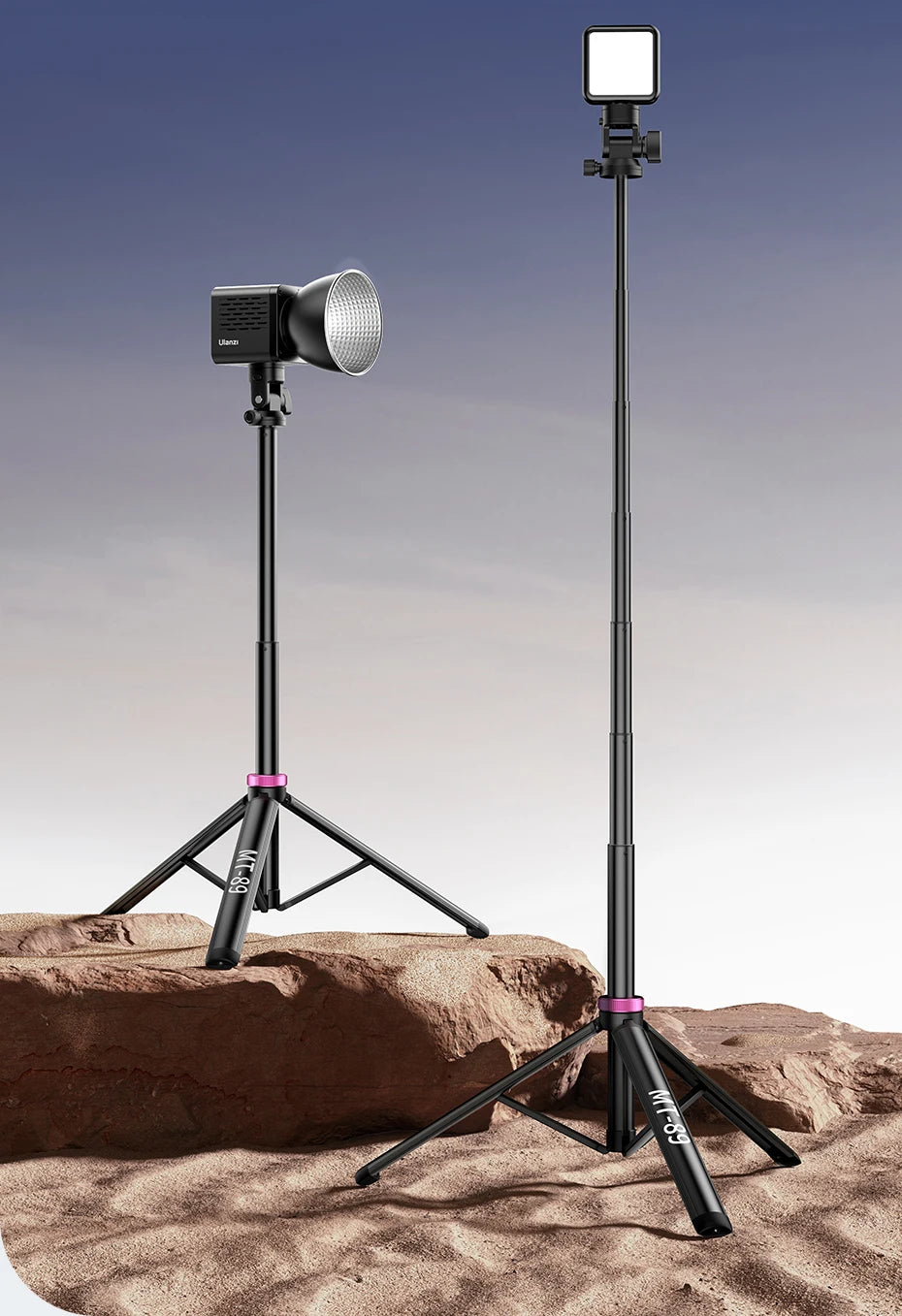 Ulanzi MT-89 2M Extendable Tripod Light Stand w 1/4'' Quick Release Plate Cold Shoe Mount for DSLR Camera Phone Video Light Mic