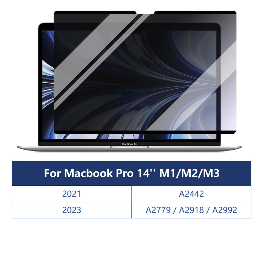New Magnetic Privacy Filter for Macbook Air 13 Air 15 M3 M2 M1 Pro 13 14 16 Inch Screen Protector Film Anti-spy Anti-peep/Glare