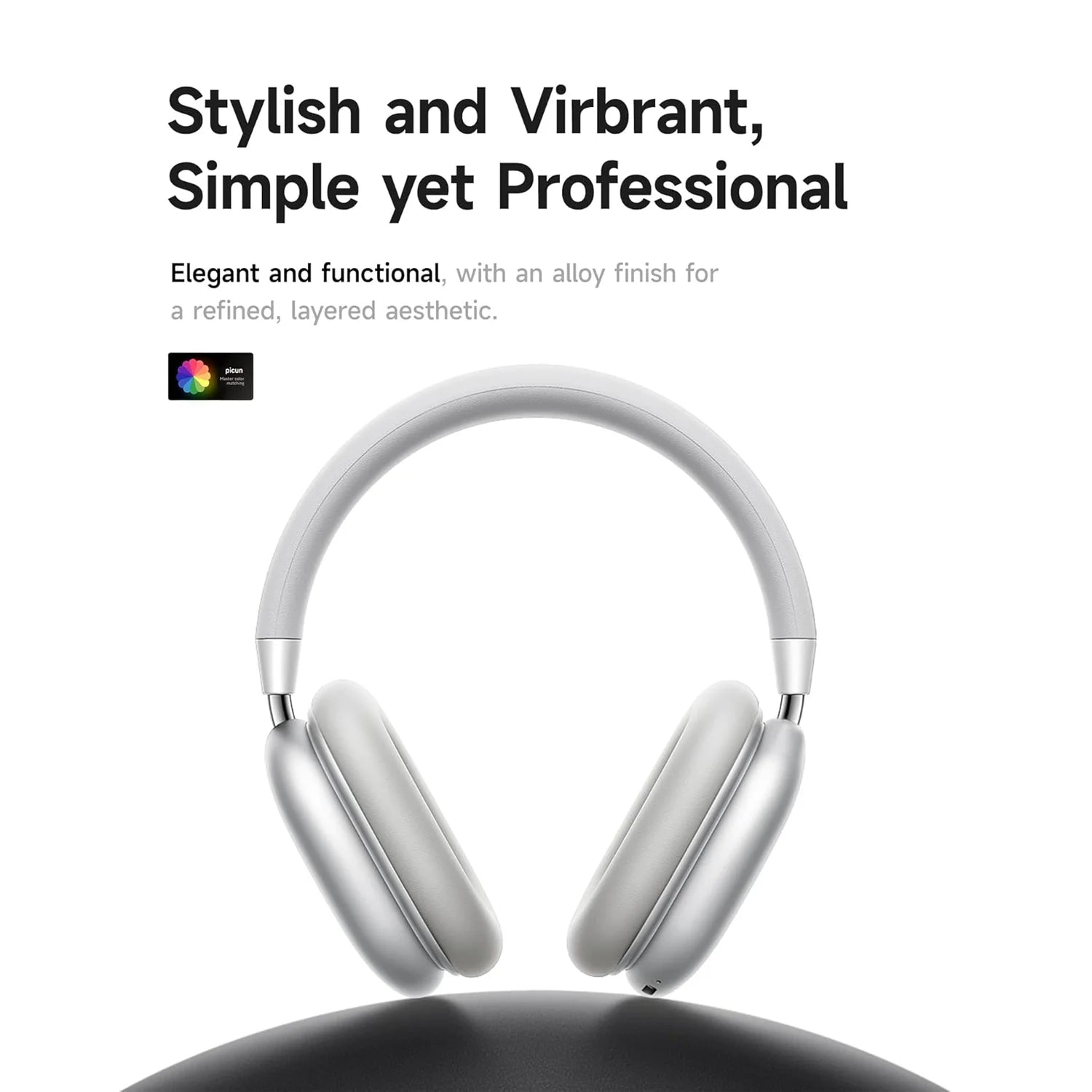 B36 Bluetooth 5.3 Hi-Res Audio Noise Cancelling Over-Ear Headphones with Mic, Deep Bass Low Latency Gaming Headset, USB-C Fast Charging