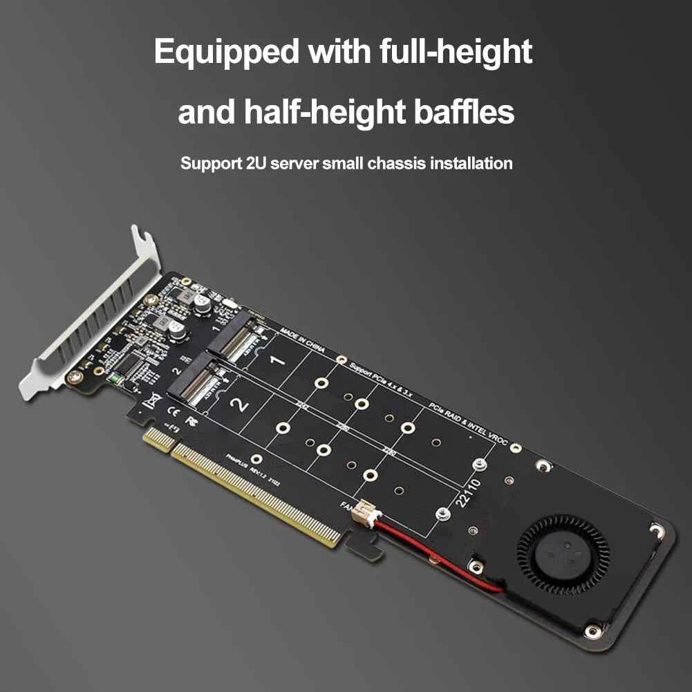 PCI Express 4.0 X16 to 4 Port NVME RAID Card Adapter Card M Key 4 NVME 4x32Gbps M2 NVME Expansion Card for 2280/2260/2242/2230