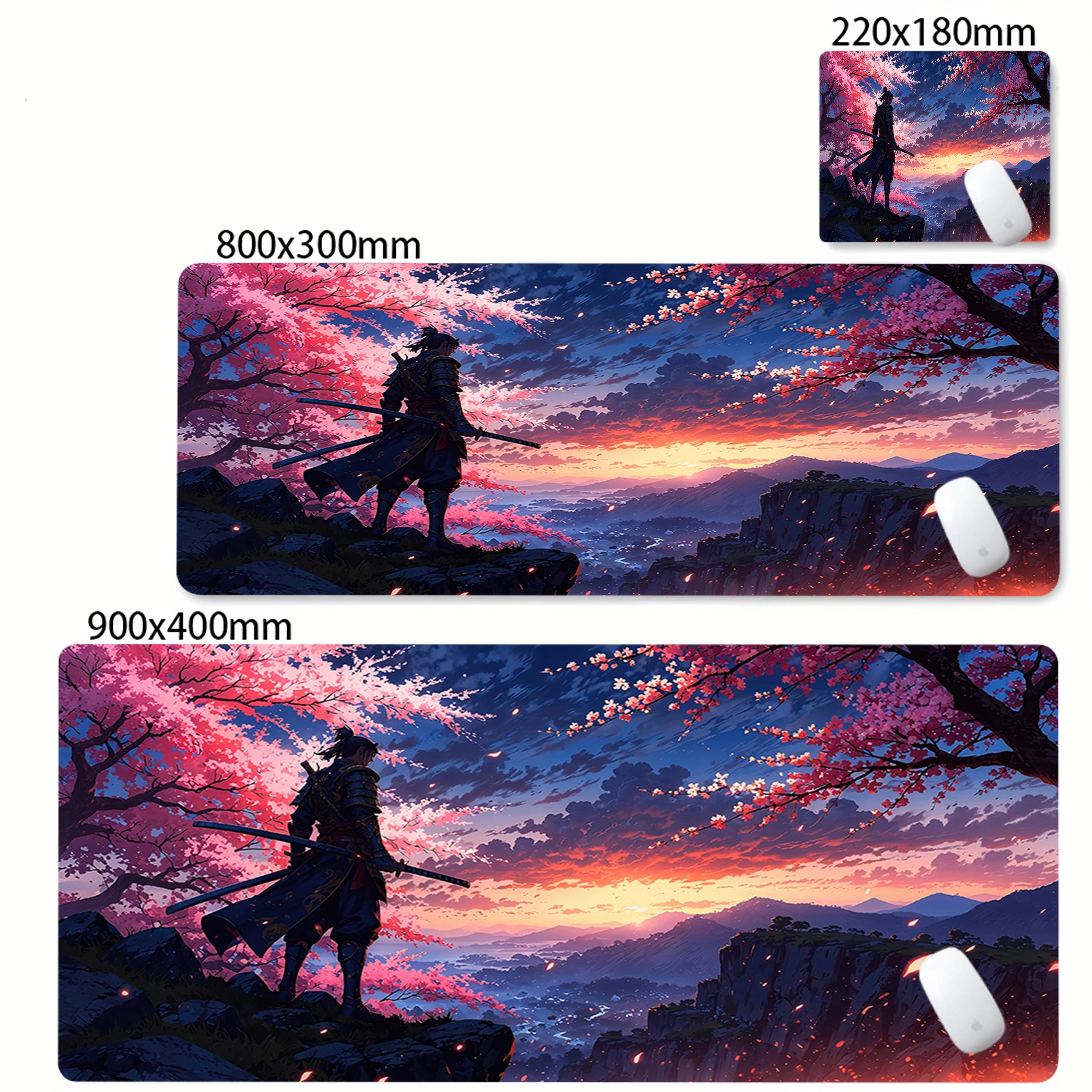 Mouse Pad Black Japanese Samurai Sword Desk Mats Large Office Computer Mousepad Pc Accessories Rubber Keyboard Deskmat 90x40cm