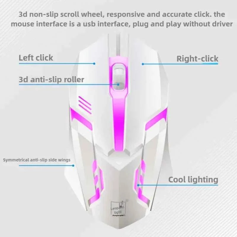 Gamer Keyboard And Mouse Combo Set RGB LED 104-Key Wired Gaming Keyboard Mouse Set for Notebook Laptop Desktop PC Tablet