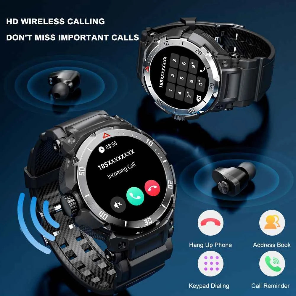 2025 New NFC Headset Smart Watch 2 in 1 TWS Bluetooth Headphone Earbuds Music Call Men Health Monitoring Waterproof Sports Watch
