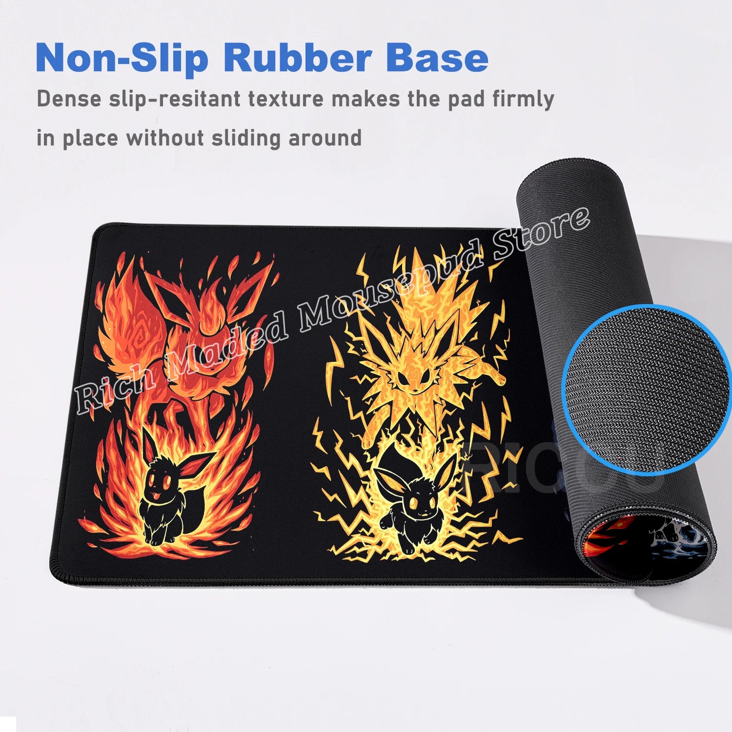 Game Card Pad Gaming Carpet Anime Keyboard Pad Pokemon Eevee Mousepad Gamer Mouse Pads Laptop Extended Desk Mat PC Cabinet Rug