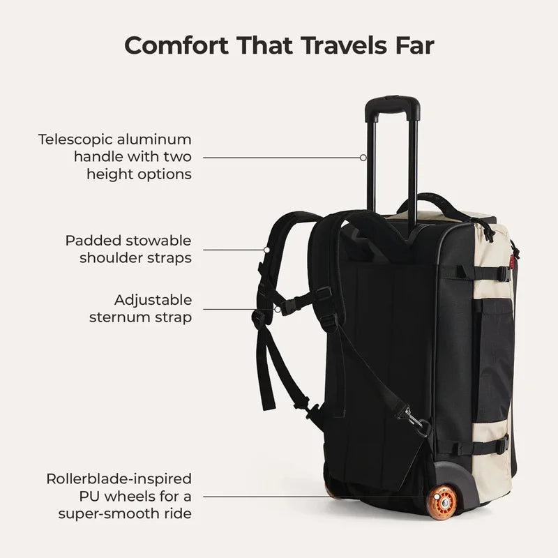 BAGSMART 15.6“ Laptop Backpack with Wheels Large Capacity Vacuum Compression Bag Multi-pocket Men's Business Rolling Backpack