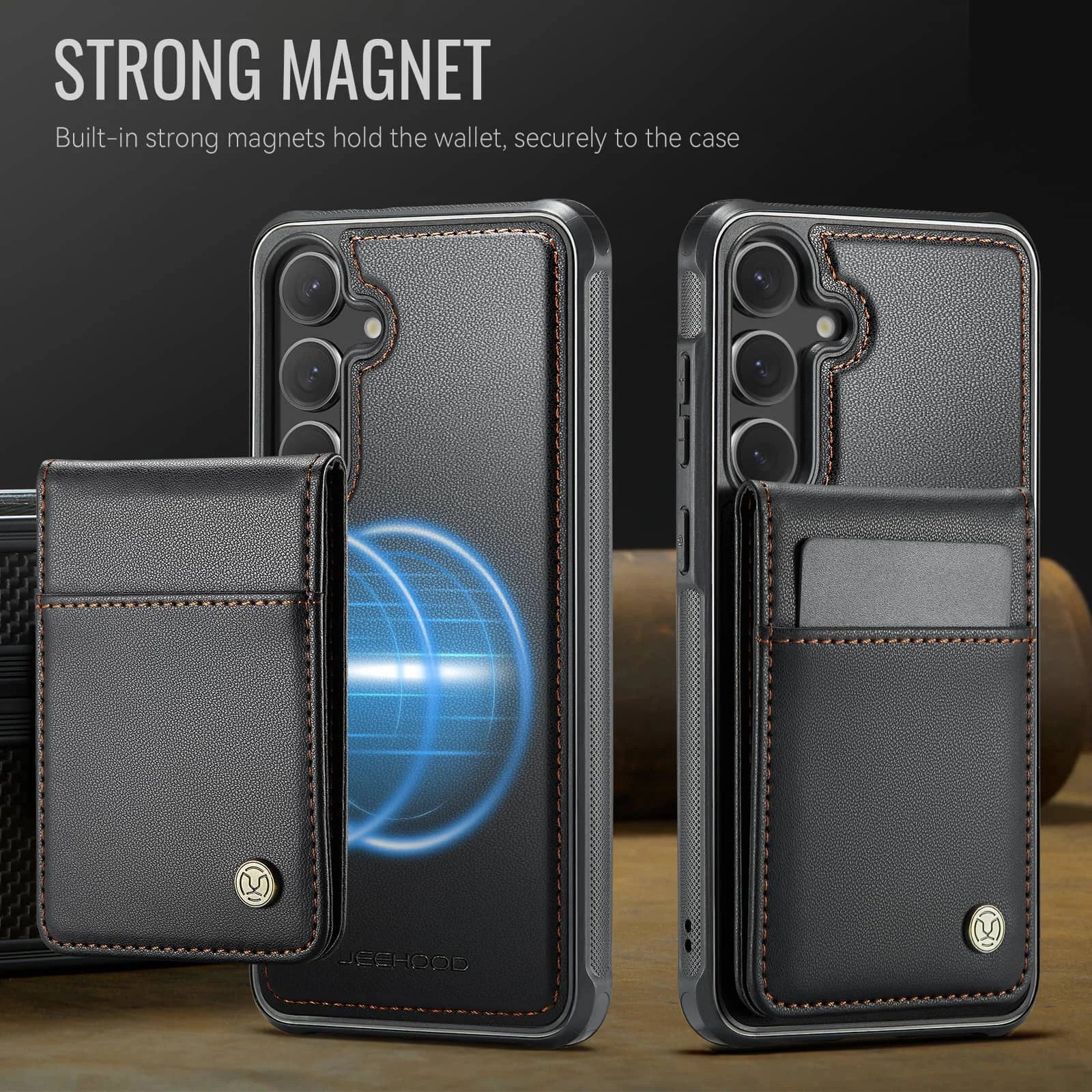 Magnetic 2 in 1 Detachable for Samsung Galaxy S25 S24 Ultra Wallet Case with Card Holder, Magnetic Flip Kickstand Credit Slots