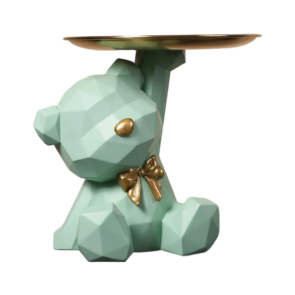 Resin Storage Box Crafts Geometric Bear Resin Desk Decoration Candy Sundries Household Supplies for Office Coffee Shop