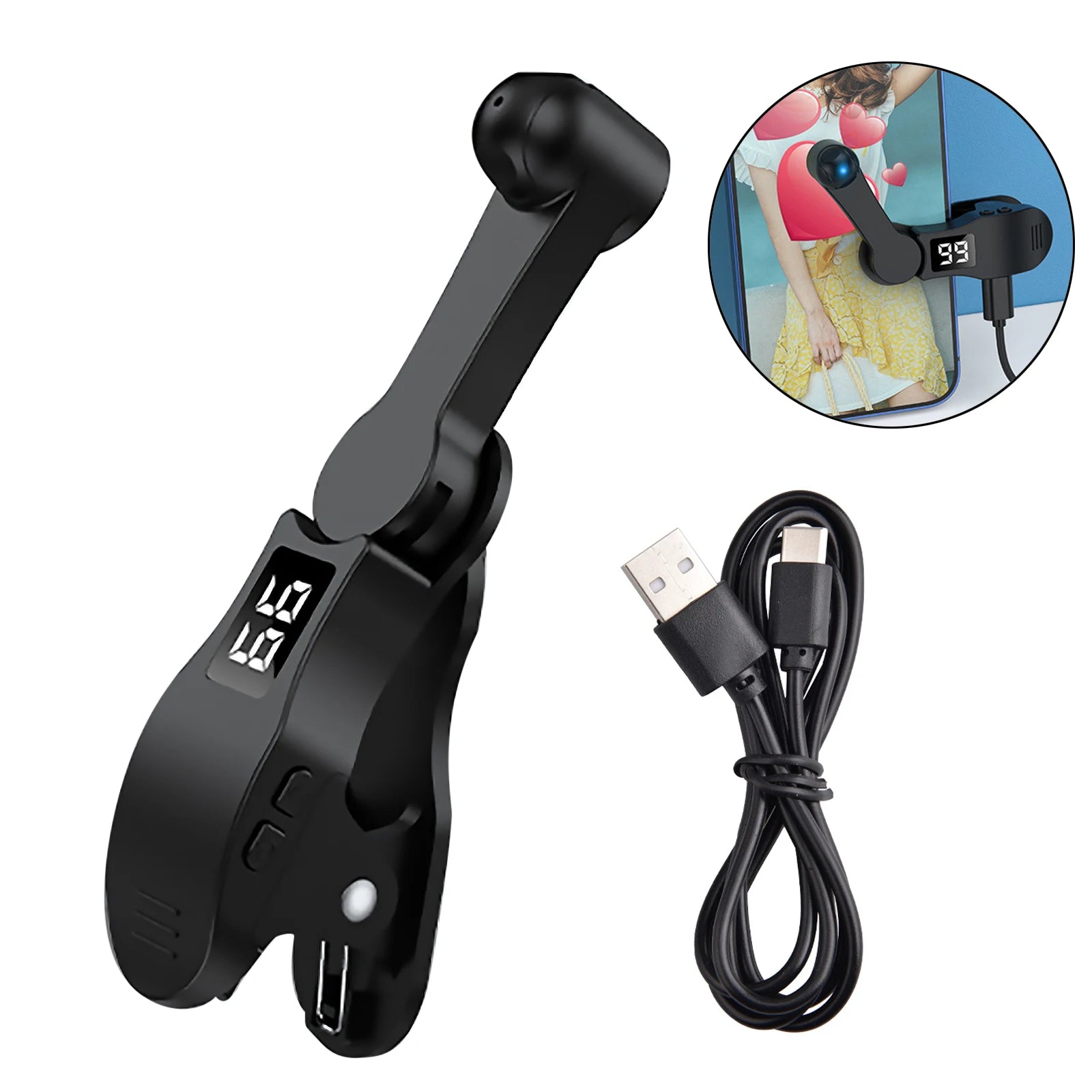 Auto Screen Clicker Tapper With Power Cable For Smart Phone Apps Video Live Streaming Gadget Fast Click Cell Phone Screen Tapper