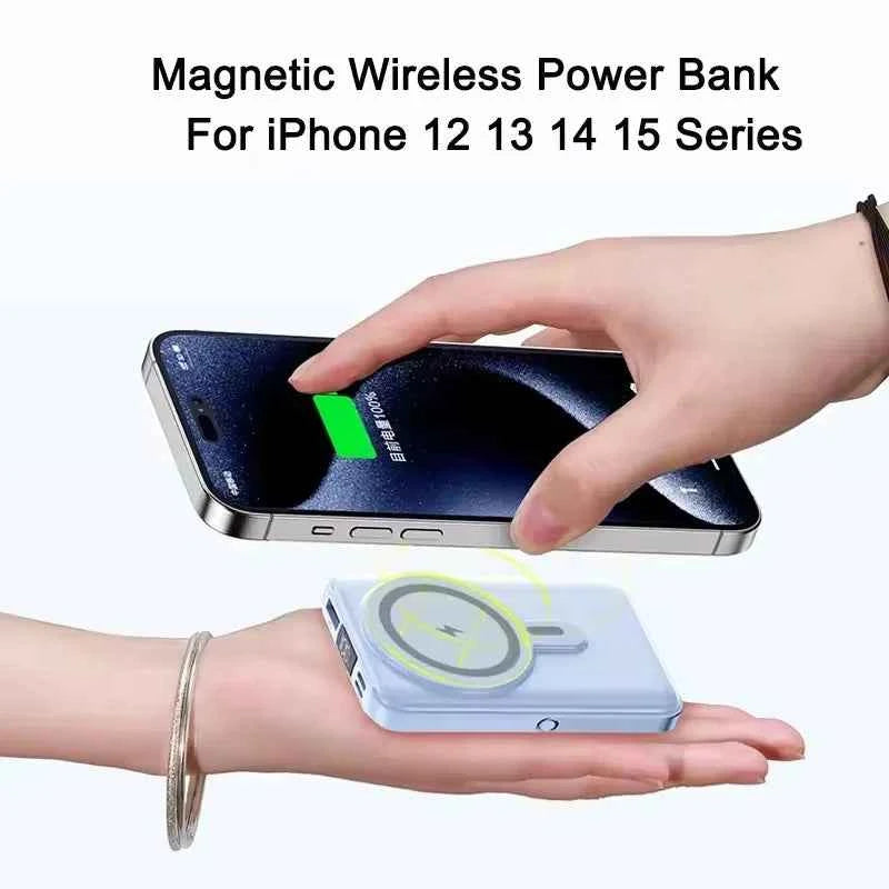 New 20000mAh Magnetic Wireless Power Bank with Cable Stand 22.5W Fast Charger for IPhone 17 16 15 14 13 Samsung Xiaomi Powerbank