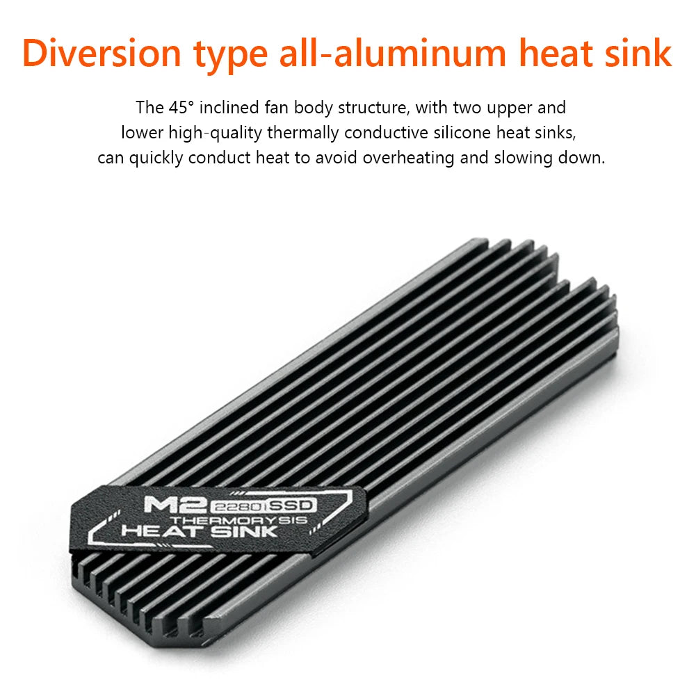 M.2 NVME 2280 Solid State Hard Disk Radiator Aluminum M.2 SSD Heat Sink M.2 SSD Cooler With Thermal Pad For PS5 Desktop PC