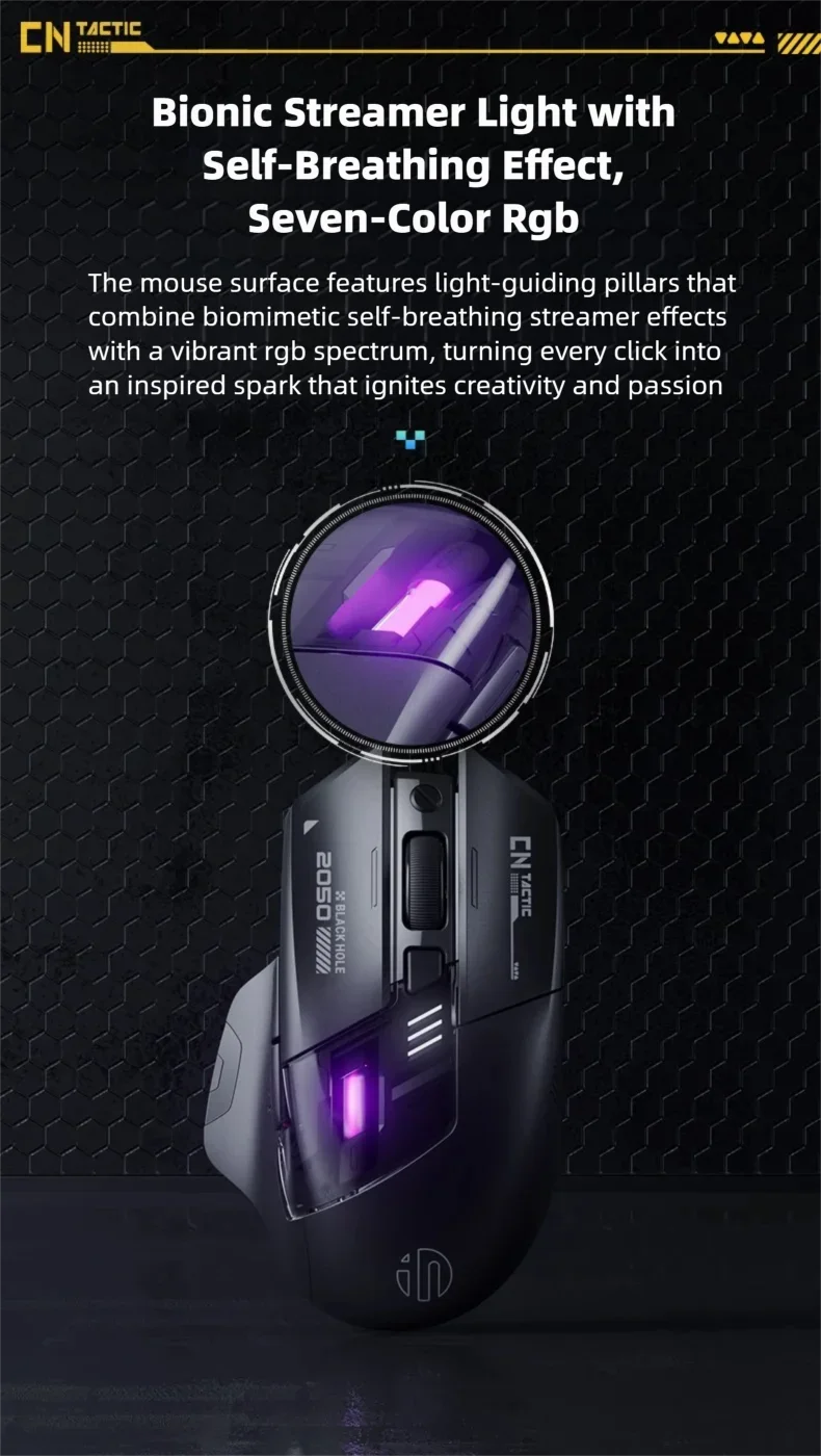 Inphic A9 Explorer V2 Wireless Gaming Mouse 500mA Battery Level Display Ergonomics Bluetooth Office Mouse For PC Laptop