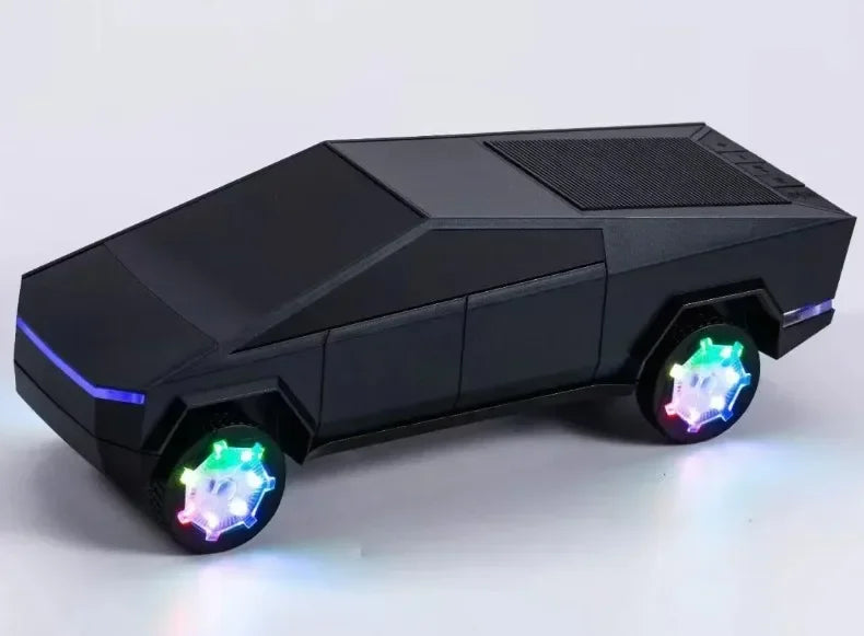 2026 Cybertruck Car Model Wireless Bluetooth Speaker Stereo Sound Bass Woofer Hifi Music Active USB TF AUX Fm BT RGB Toy Gift