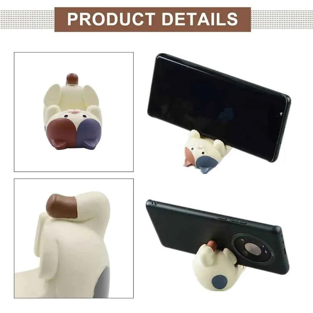 1pc Cat Phone Holder Cute Cartoon Resin Animal Cell Phone Stand Compatible with All Smartphones for Office Home Funny Gifts