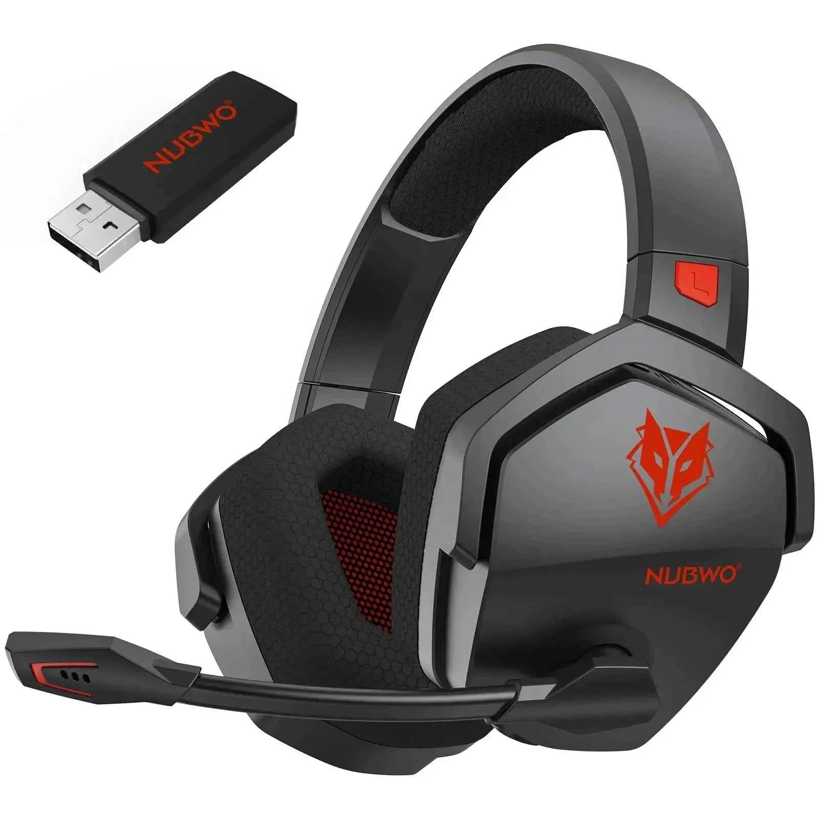 NUBWO G06 Dual Wireless Headsets Gamer with Microphone for PS5, PS4, PC, Mobile, Switch, 2.4GHz Bluetooth 5.3 Gaming Headphones