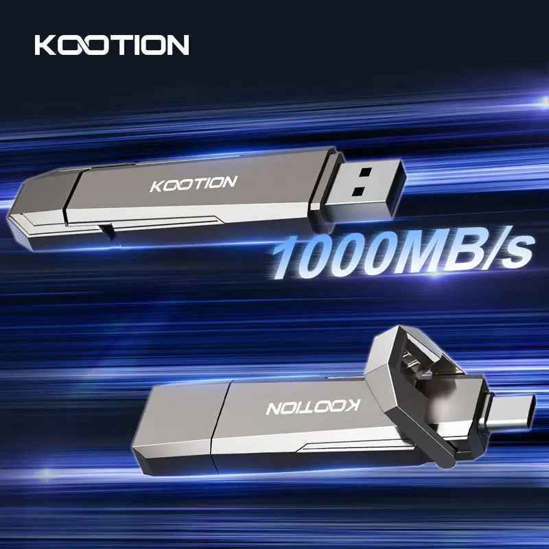 KOOTION U52 Type C USB 3.2 External Solid State Flash Drive 1TB 512GB 256GB Portable Pendrive for PC Laptop iPhone 16 Tablet