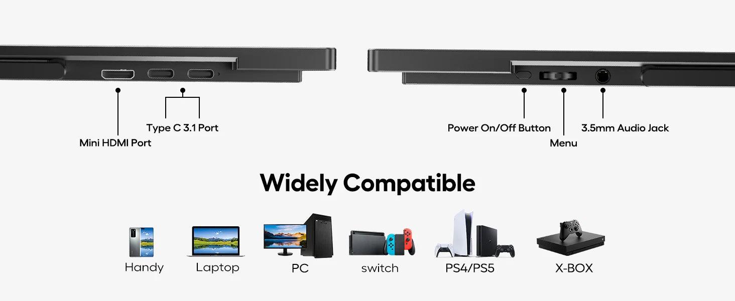 UPERFECT Touchscreen 18.5' 120Hz Portable Monitor 1080P 100% SRGB IPS External Touch Gaming Display for Desktop Laptop Mini PC