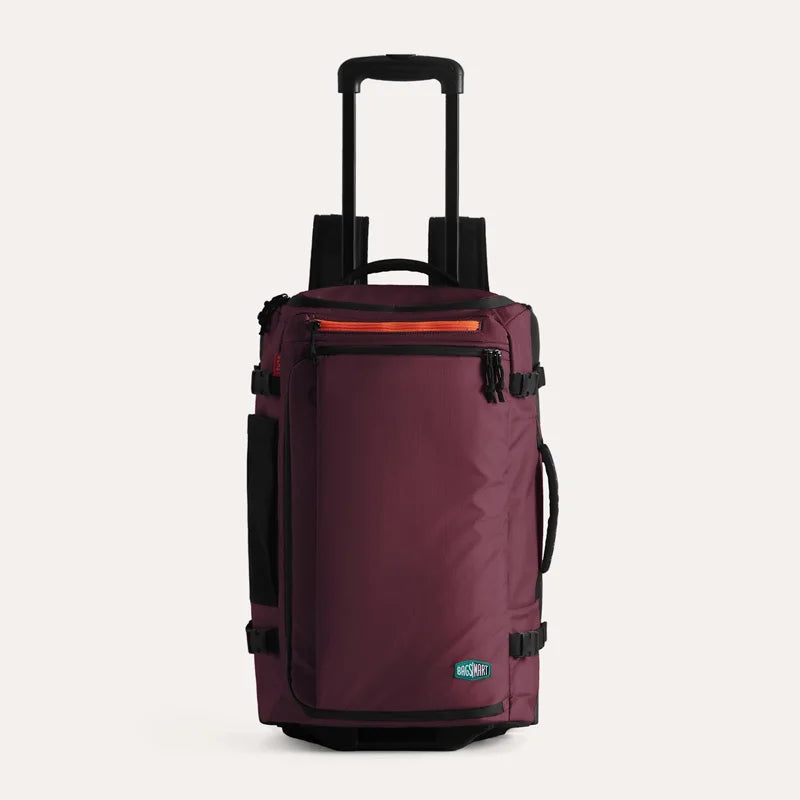 BAGSMART 15.6“ Laptop Backpack with Wheels Large Capacity Vacuum Compression Bag Multi-pocket Men's Business Rolling Backpack
