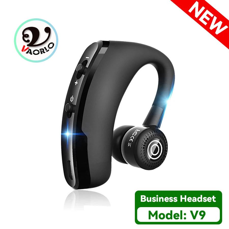 New V8/V9 Business bluetooth headset stereo HD wireless Headphone Car hands-free Earphone with HD Mic for iPhone Samsung Huawei