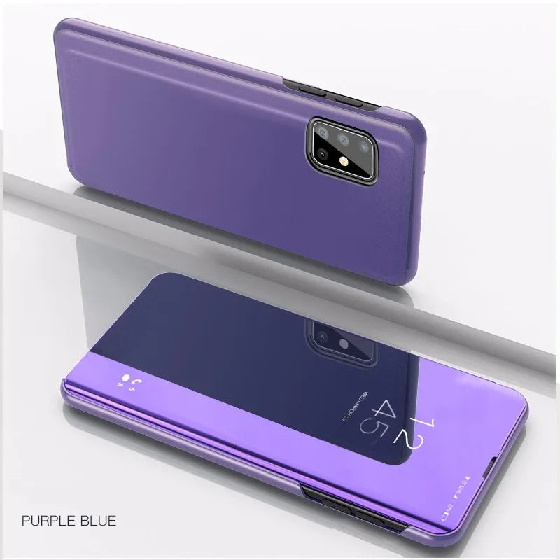 Mirror Flip Case for Samsung Galaxy S25 S24 Ultra S23 FE S22 S20 S21 Plus Back Cover for Galaxy S10 Plus S10e 5G Case