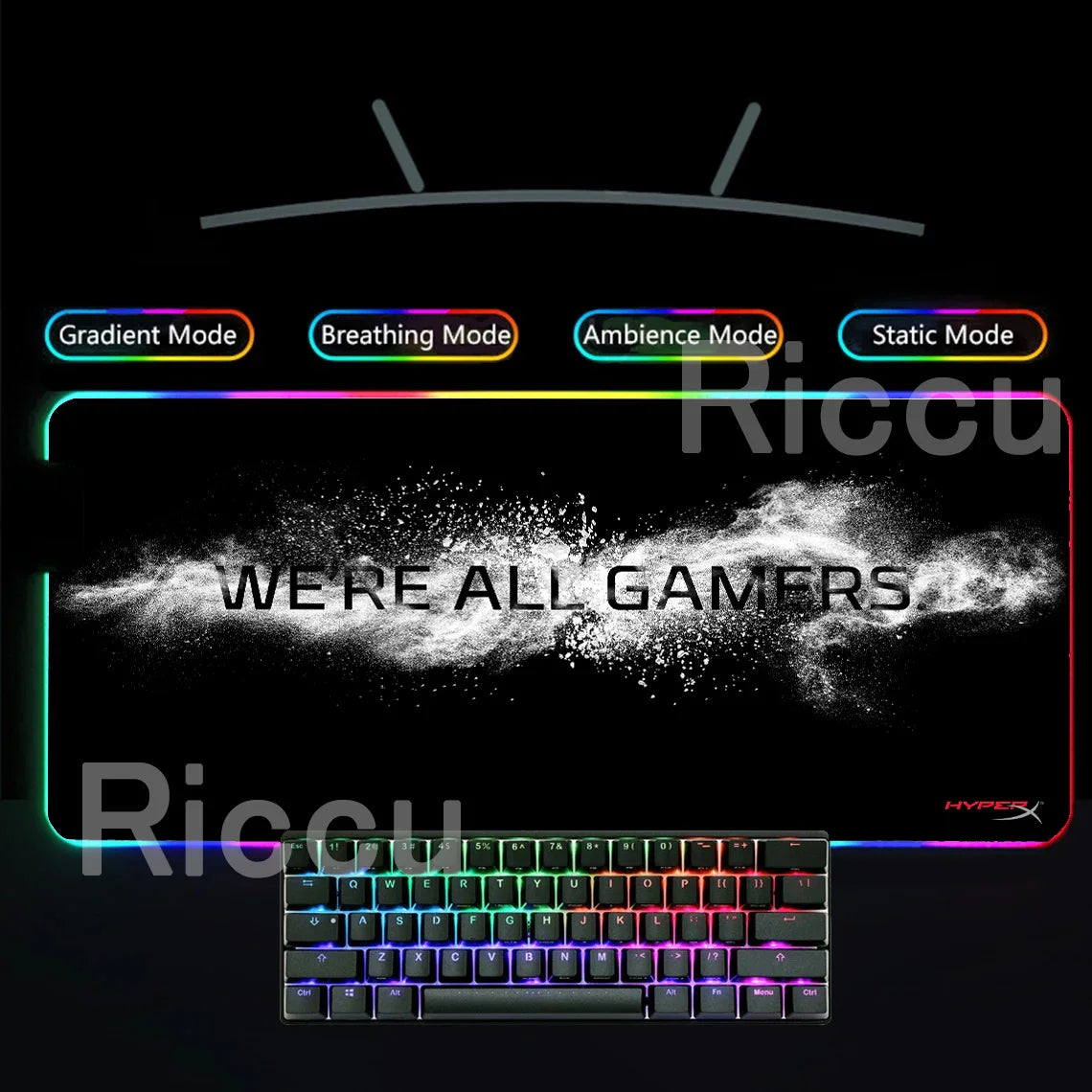 HYPERX RGB Large Mouse Pad Gaming Speed Mousepad Colorful LED Luminous XXL Game Computer Backlight Keyboard Accessories desk Mat
