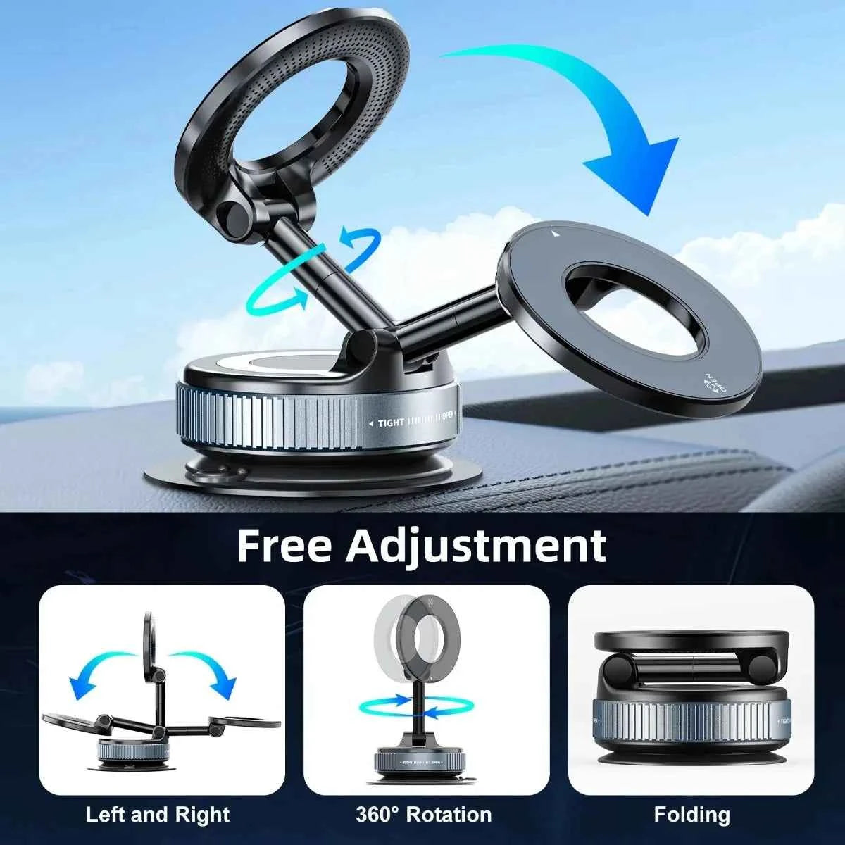 Mobile phone magnetic stand for desktop; 360° rotating magnetic adsorption stand; universal mobile phone holder