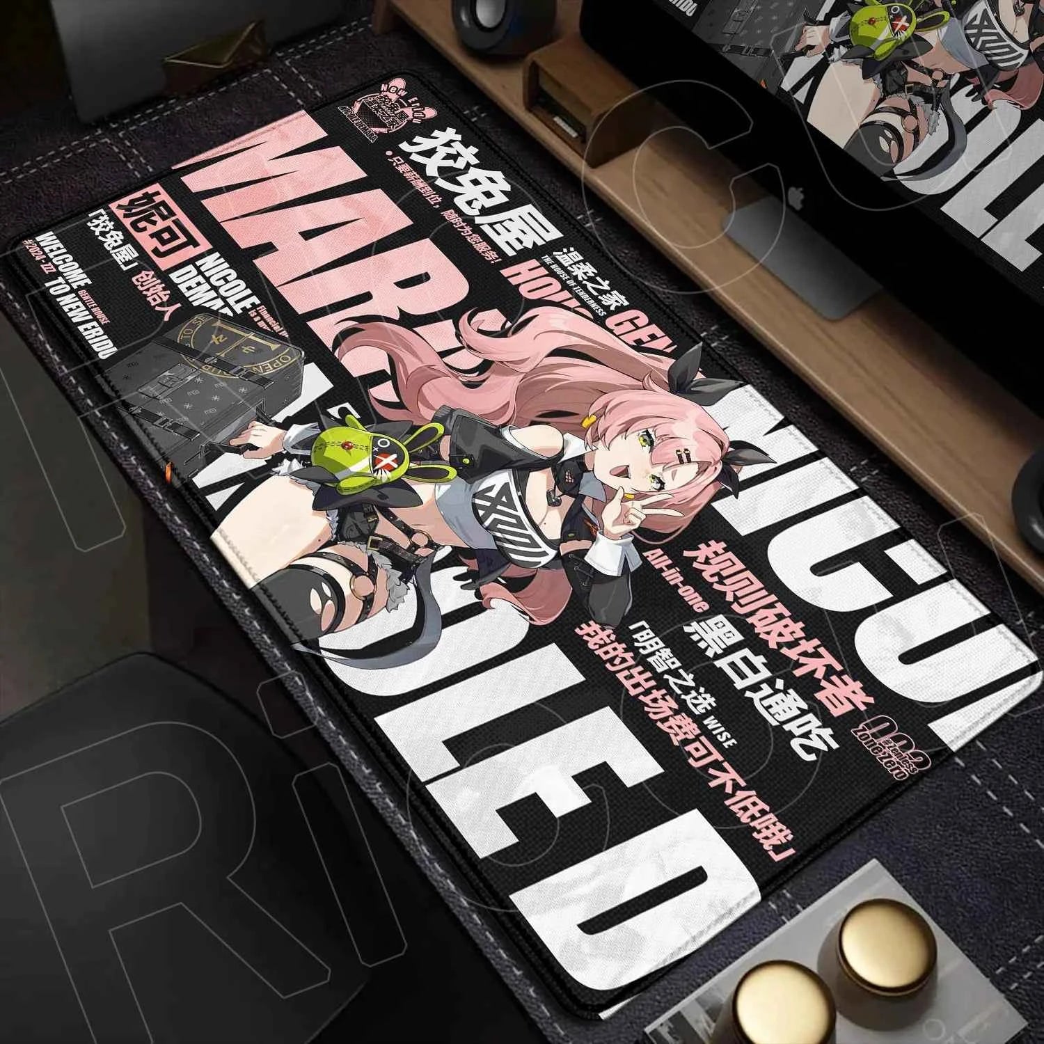 Hot Game Zenless Zone Zero New Mousepad 900x400mm Laptop Non-slip Keyboard Desk Pad XXL Anime Girl Hoshimi Miyabi Rubber Playmat