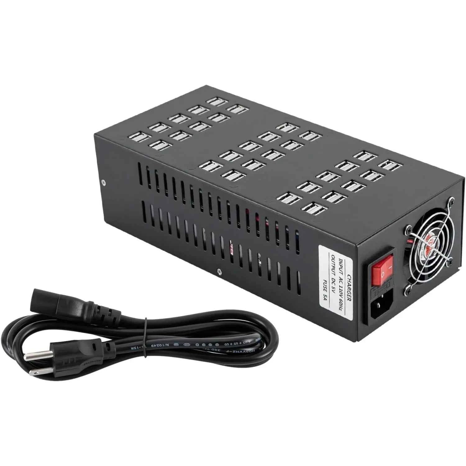 60 Ports USB Charging Station Hub Desktop Cell Phone Charger Organizer, 30 USB Interfaces, 400W