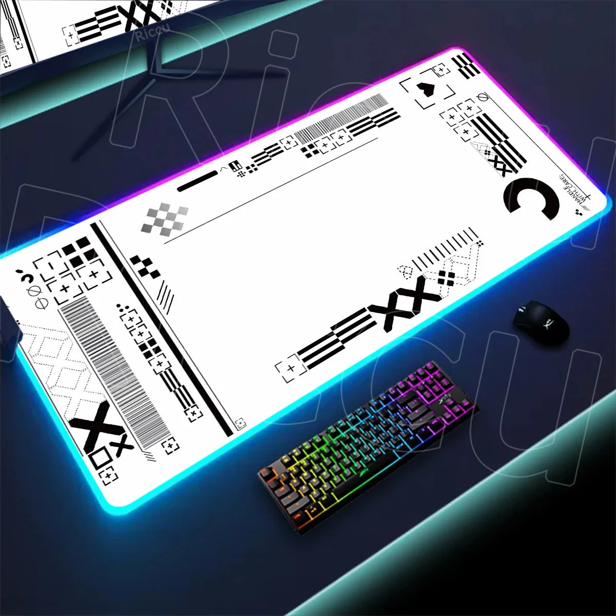 RGB Mousepad Large Size LED Glowing Keyboard Table Pad XXL CsGo Print stream Gaming Mouse Pad Non-slip Rubber Mat With Backlight