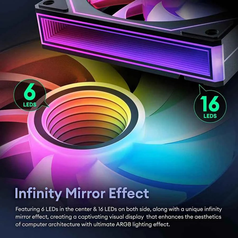 PRISM 7 PRO Case Cooling Fan 12cm ARGB 5V 3Pin 4 Pin PWM Computer Chassis Fan Infinity Mirror Silent Ventilador