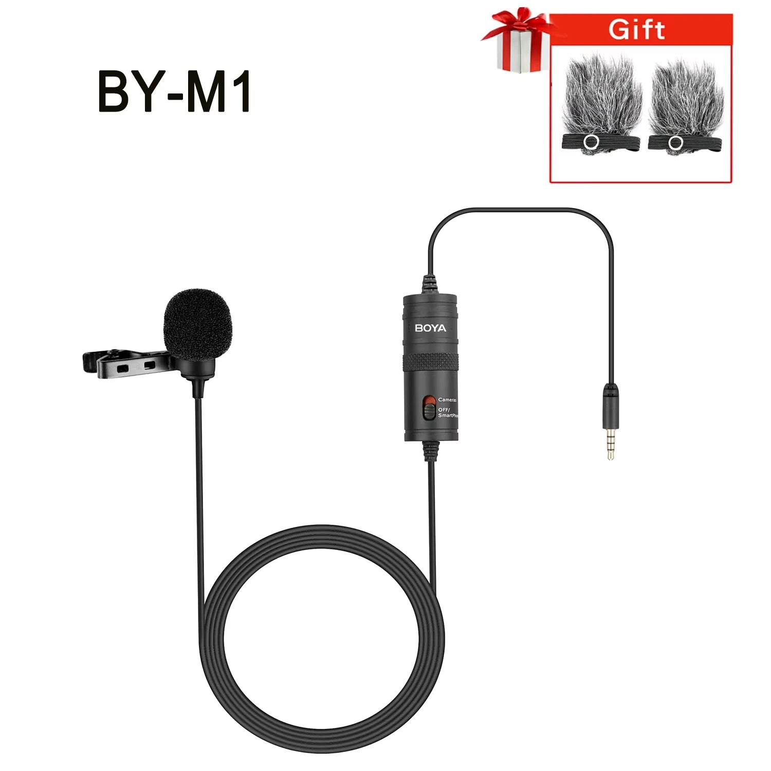 BOYA BY-M1 Condenser Lavalier Lapel Clip-on Microphone 3.5mm TRRS 6M Mic For PC iphone DSLR Camera YouTube Recording Streaming - WinSupport Tech