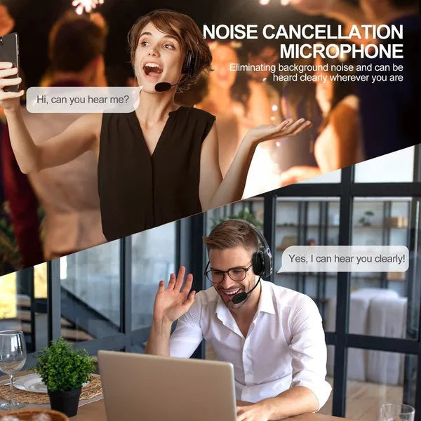 AI Trucker Headset Wireless Bluetooth 5.2 Noise Cancelling Mic For Phones PC US