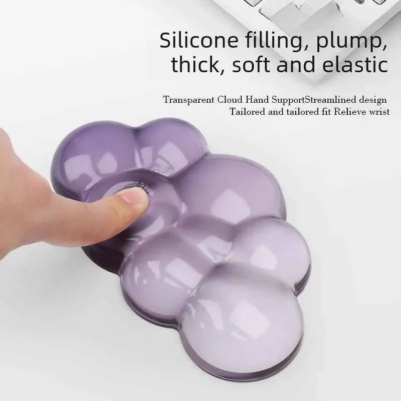 Cloud shaped silicone transparent wristband, mouse pad with wrist rest,non slip keyboard,ergonomic keyboard,mouse pad,wrist rest