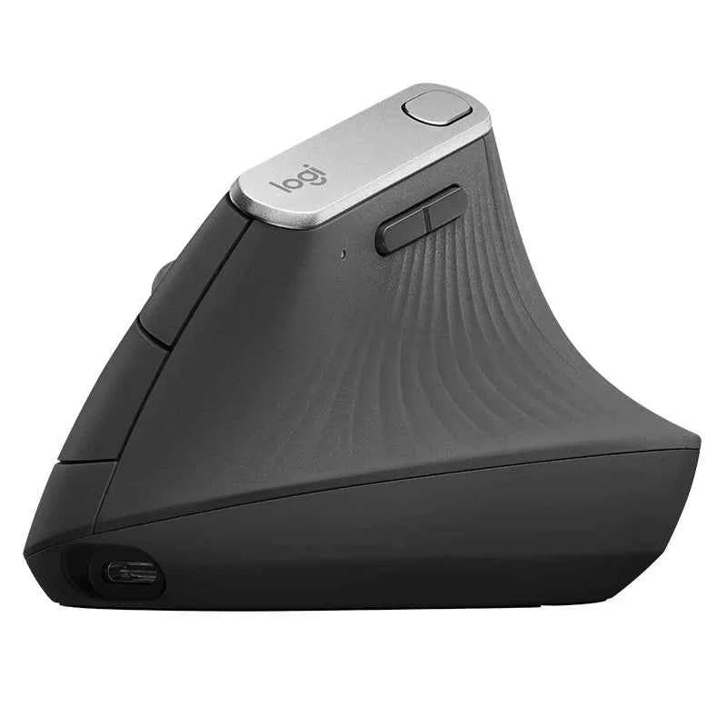 Logitech MX Vertical Wireless Mouse – Ergonomic Design Reduces Muscle Strain, Move Content Between 3 Windows and Apple Computer