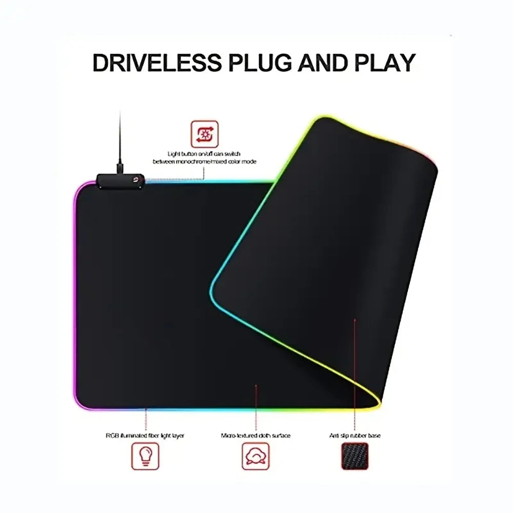 RGB League of Legends MousePad Gamer Jinx Anime Girl LED Game Accessories Keyboard Pad Large Desk mats Rubber Luminous Mouse Pad