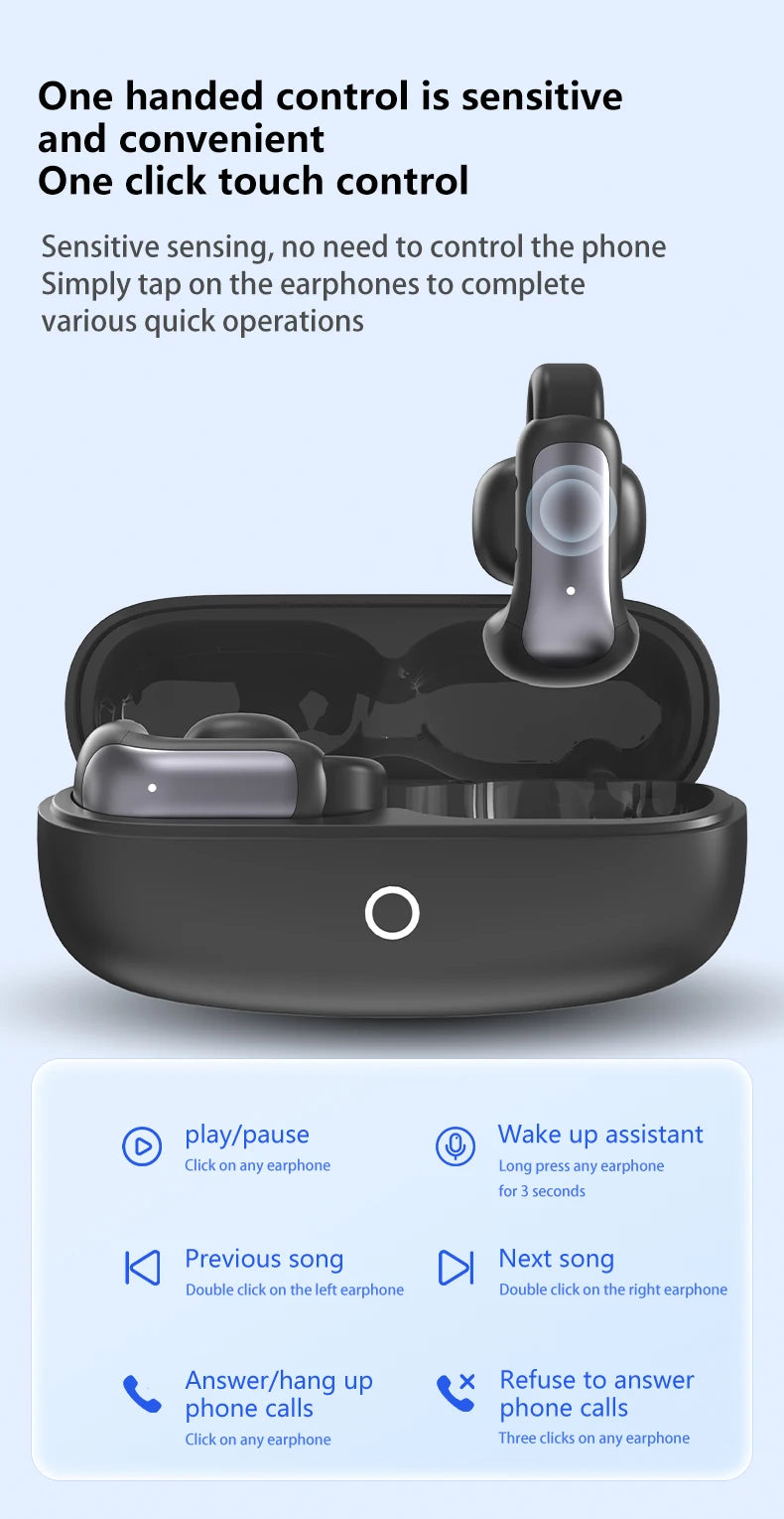 Lenovo EA400 OWS Wireless Bluetooth Earphones Noise Reduction Gaming Headphones HlFl Sound Quality Ear Clip for Xiaomi Phone