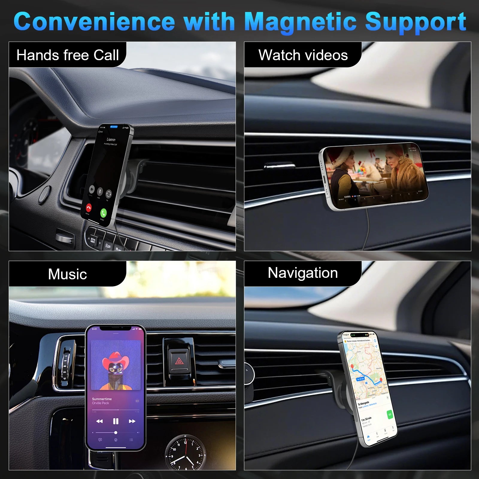 Magnet Wireless Car Charger 15W Fast Charging Dock Station Car Mount Phone Holder Air Vent for iPhone 17 16 15 14 13 Pro Max