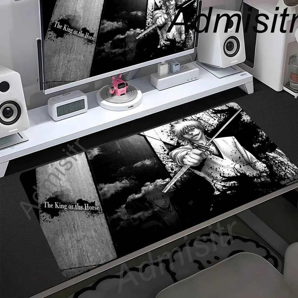 Bleach Kurosaki Ichigo Anime Mouse Pad Pc Gamer Accessories Desk Mats Rubber Carpet Mousepad Office Table Pads Gaming Mouse Mats
